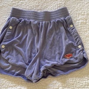 Nike purple terrycloth shorts. Too big on me!
